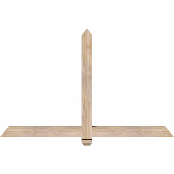 Ekena Millwork Eugene Smooth Timber Gable Bracket, Douglas Fir, 60"W x 38"H x 3 1/2"D x 3 1/2"F, 15/12 Pitch GBW060X38X0404EUG00SDF - main